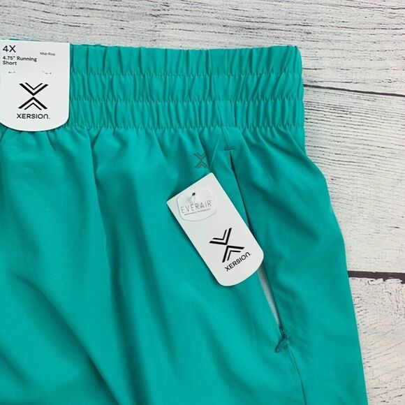 Xersion Running Shorts sz 4X Plus Green Inner Liner Zip Pockets New NWT - Picture 3 of 9